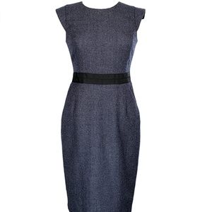 J. Crew Cap-Sleeve Dress in Mini-Dot Wool